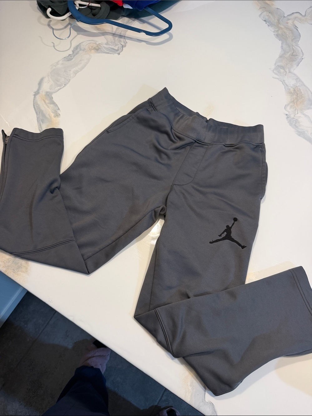 Jordan Kids Gray Performance Joggers with Jumpman Logo